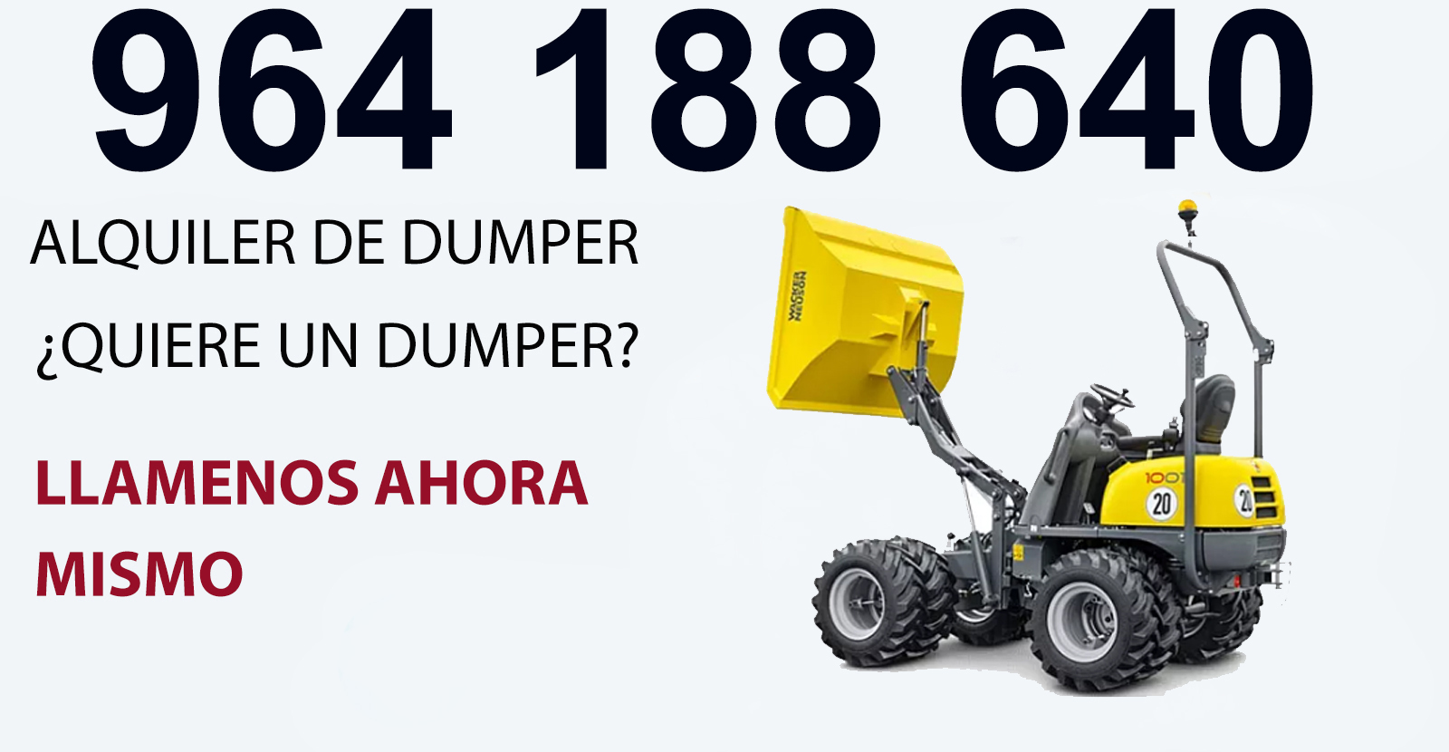 Maquina dumper de alquiler en Càlig